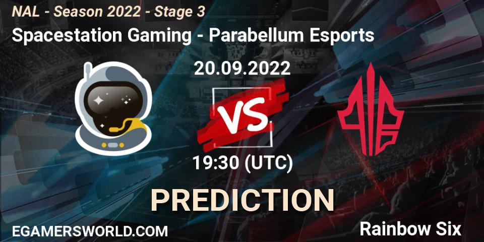 Spacestation Gaming vs Parabellum Esports: Match Prediction. 20.09.2022 at 19:30, Rainbow Six, NAL - Season 2022 - Stage 3