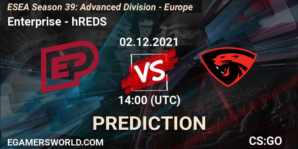 Enterprise vs hREDS: Match Prediction. 02.12.21, CS2 (CS:GO), ESEA Season 39: Advanced Division - Europe