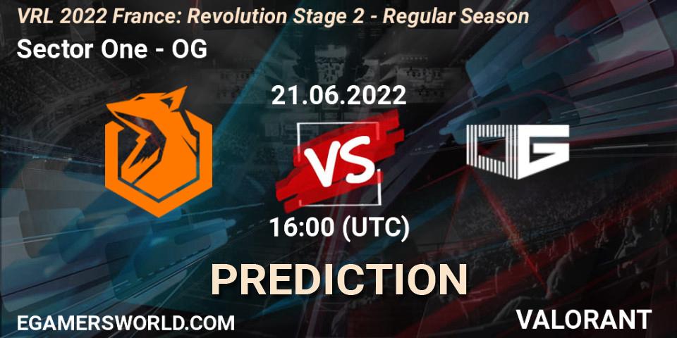 Sector One vs OG: Match Prediction. 21.06.2022 at 16:00, VALORANT, VRL 2022 France: Revolution Stage 2 - Regular Season