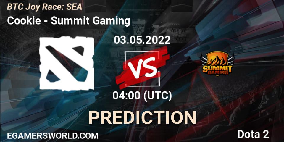 Cookie vs Summit Gaming: Match Prediction. 28.04.2022 at 04:10, Dota 2, BTC Joy Race: SEA