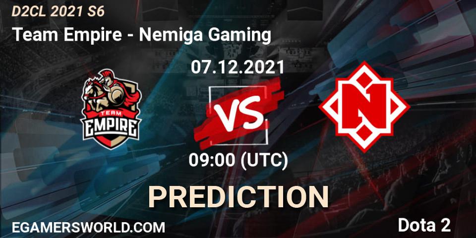 Team Empire vs Nemiga Gaming: Match Prediction. 07.12.21, Dota 2, Dota 2 Champions League 2021 Season 6