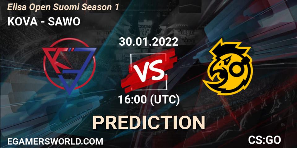 KOVA vs SAWO: Match Prediction. 30.01.2022 at 16:00, Counter-Strike (CS2), Elisa Open Suomi Season 1
