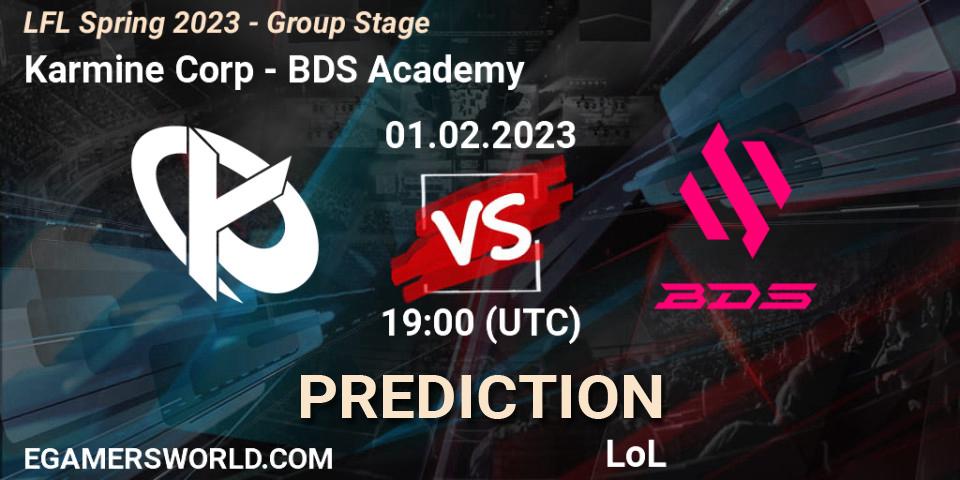 Karmine Corp vs BDS Academy: Match Prediction. 01.02.23, LoL, LFL Spring 2023 - Group Stage