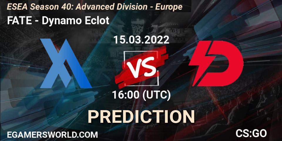 FATE vs Dynamo Eclot: Match Prediction. 15.03.22, CS2 (CS:GO), ESEA Season 40: Advanced Division - Europe