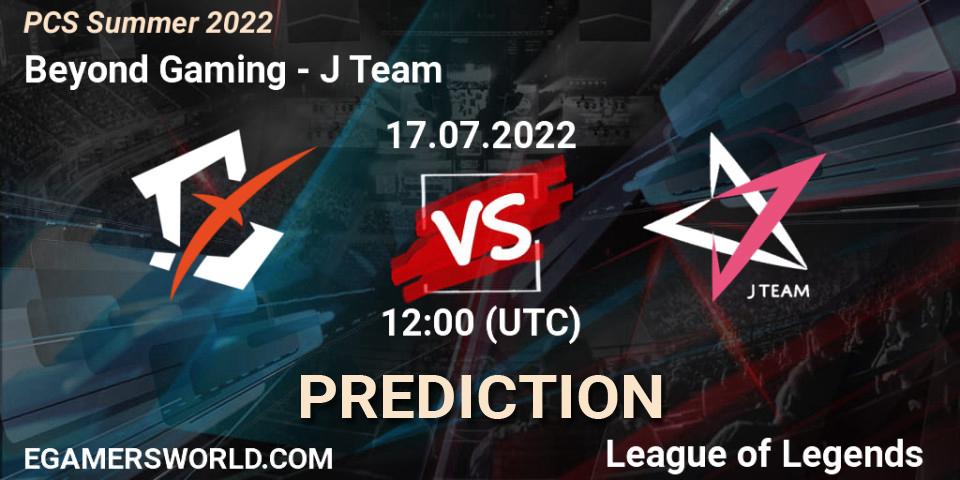 Beyond Gaming vs J Team: Match Prediction. 17.07.2022 at 13:00, LoL, PCS Summer 2022
