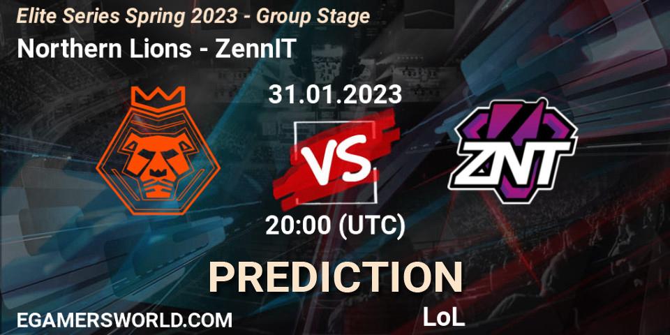 Northern Lions vs ZennIT: Match Prediction. 31.01.23, LoL, Elite Series Spring 2023 - Group Stage