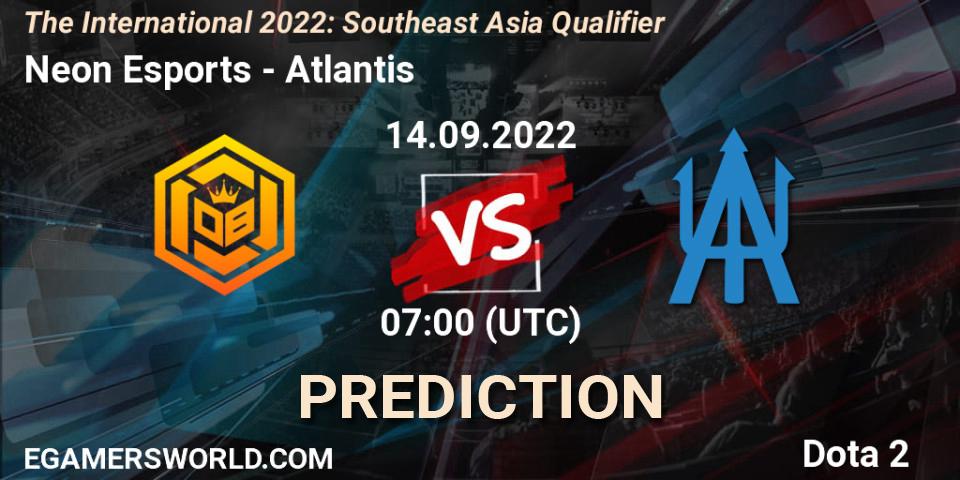 Neon Esports vs Atlantis: Match Prediction. 14.09.22, Dota 2, The International 2022: Southeast Asia Qualifier