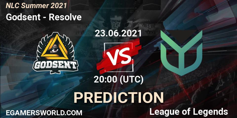 Godsent vs Resolve: Match Prediction. 23.06.2021 at 20:00, LoL, NLC Summer 2021
