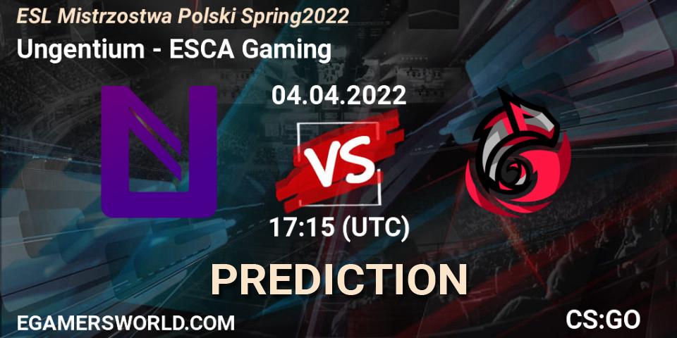 Ungentium vs ESCA Gaming: Match Prediction. 04.04.2022 at 17:15, Counter-Strike (CS2), ESL Mistrzostwa Polski Spring 2022