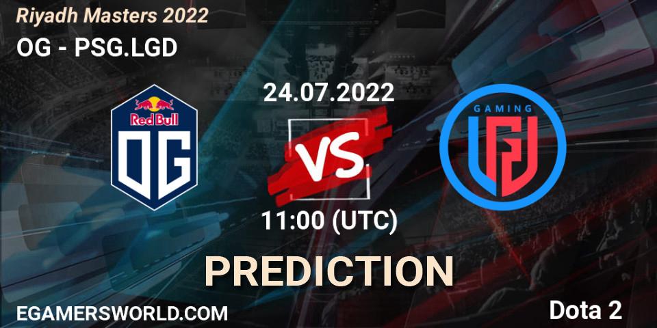 OG vs PSG.LGD: Match Prediction. 24.07.2022 at 11:00, Dota 2, Riyadh Masters 2022