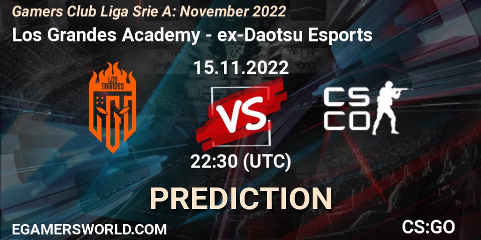 Los Grandes Academy vs ex-Daotsu Esports: Match Prediction. 15.11.2022 at 22:30, Counter-Strike (CS2), Gamers Club Liga Série A: November 2022