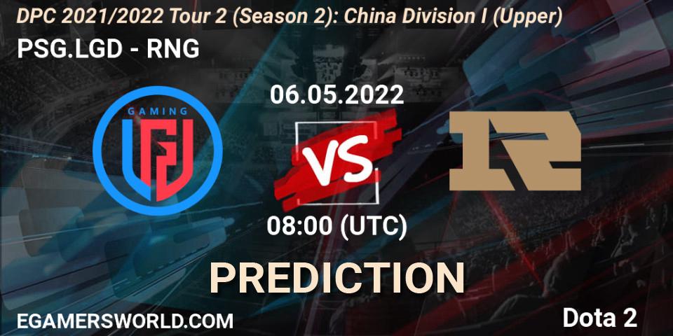 PSG.LGD vs RNG: Match Prediction. 06.05.22, Dota 2, DPC CN 2021/2022 Tour 2: Regional Final