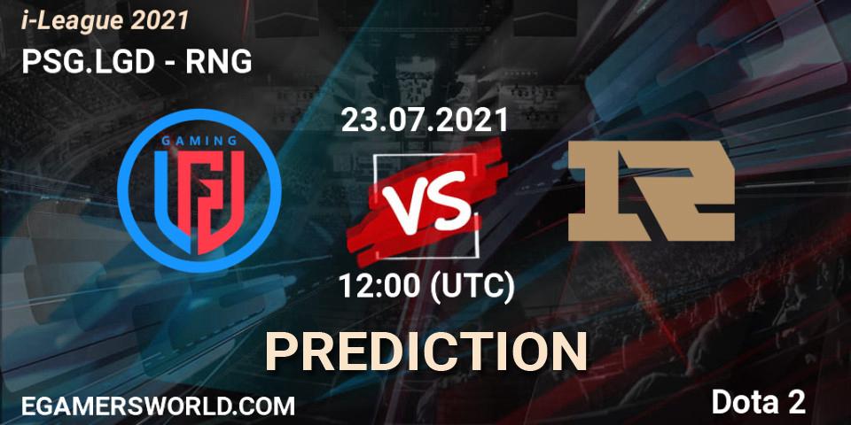 PSG.LGD vs RNG: Match Prediction. 23.07.2021 at 11:35, Dota 2, i-League 2021 Season 1