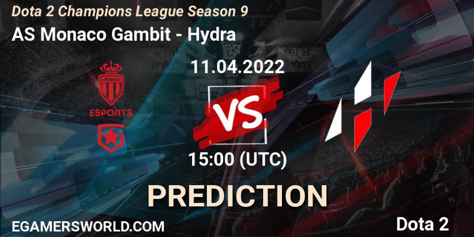 AS Monaco Gambit vs Hydra: Match Prediction. 11.04.22, Dota 2, Dota 2 Champions League Season 9