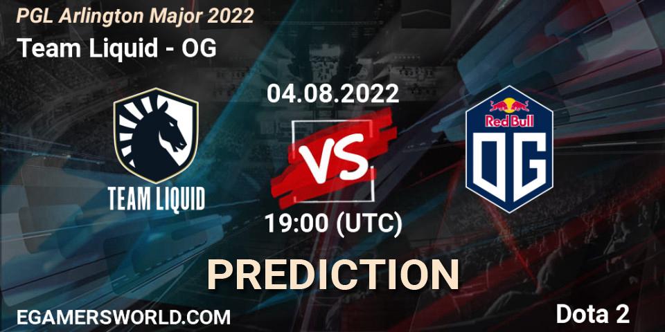 Team Liquid vs OG: Match Prediction. 04.08.2022 at 20:15, Dota 2, PGL Arlington Major 2022 - Group Stage