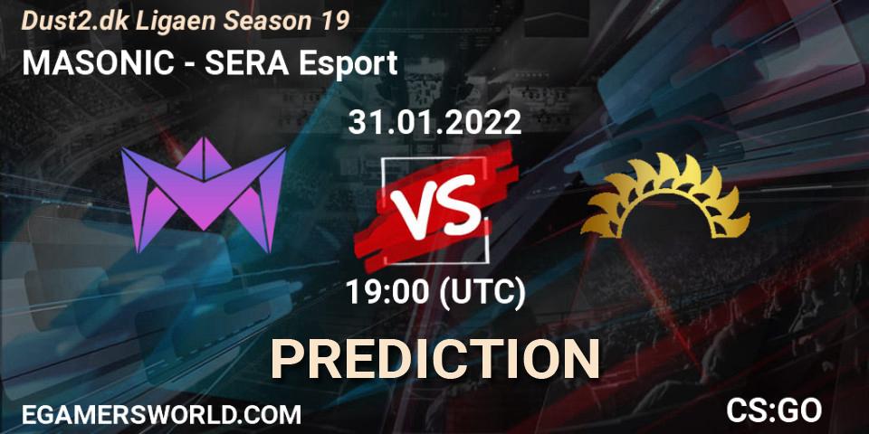 MASONIC vs SERA Esport: Match Prediction. 02.02.2022 at 21:00, Counter-Strike (CS2), Dust2.dk Ligaen Season 19