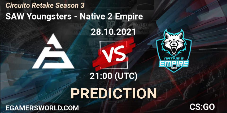 SAW Youngsters vs Native 2 Empire: Match Prediction. 28.10.2021 at 21:30, Counter-Strike (CS2), Circuito Retake Season 3