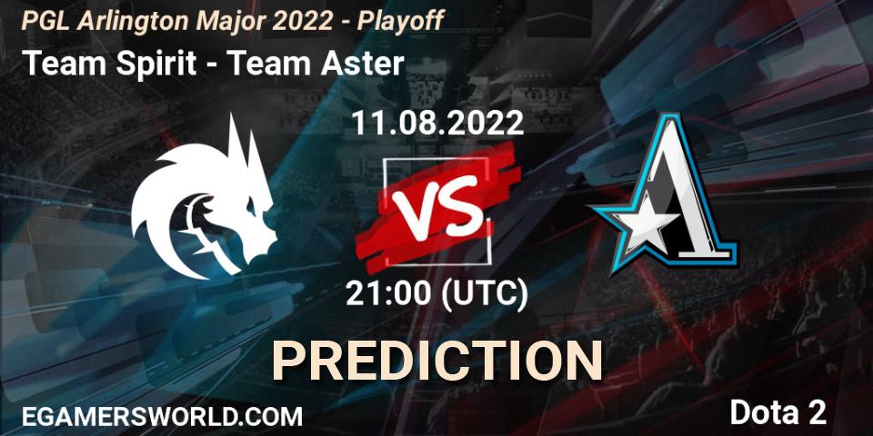 Team Spirit vs Team Aster: Match Prediction. 11.08.2022 at 22:32, Dota 2, PGL Arlington Major 2022 - Playoff