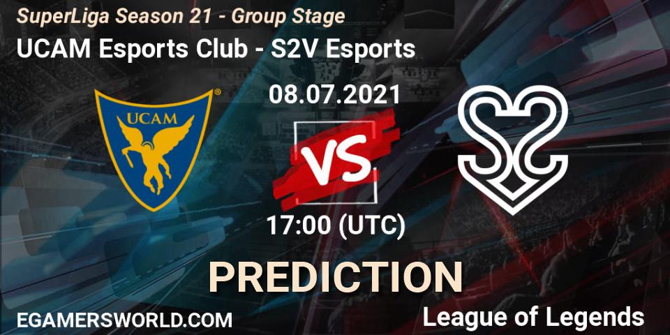UCAM Esports Club vs S2V Esports: Match Prediction. 08.07.21, LoL, SuperLiga Season 21 - Group Stage 