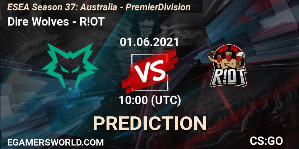 Dire Wolves vs R!OT: Match Prediction. 01.06.2021 at 10:00, Counter-Strike (CS2), ESEA Season 37: Australia - Premier Division