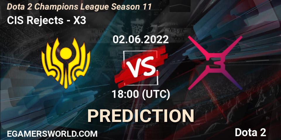 CIS Rejects vs X3: Match Prediction. 02.06.22, Dota 2, Dota 2 Champions League Season 11