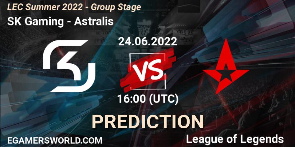 SK Gaming vs Astralis: Match Prediction. 24.06.2022 at 16:00, LoL, LEC Summer 2022 - Group Stage