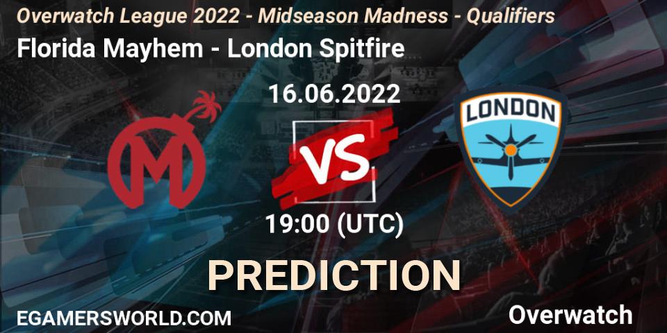 Florida Mayhem vs London Spitfire: Match Prediction. 16.06.2022 at 19:00, Overwatch, Overwatch League 2022 - Midseason Madness - Qualifiers