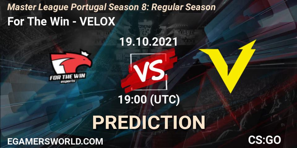 For The Win vs VELOX: Match Prediction. 19.10.2021 at 19:00, Counter-Strike (CS2), Master League Portugal Season 8: Regular Season