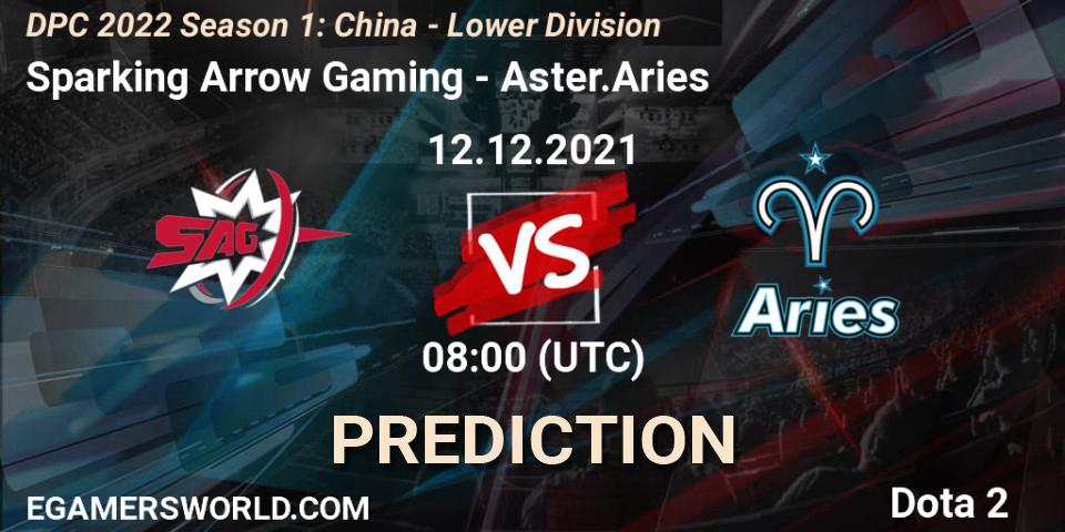 Sparking Arrow Gaming vs Aster.Aries: Match Prediction. 12.12.2021 at 07:55, Dota 2, DPC 2022 Season 1: China - Lower Division
