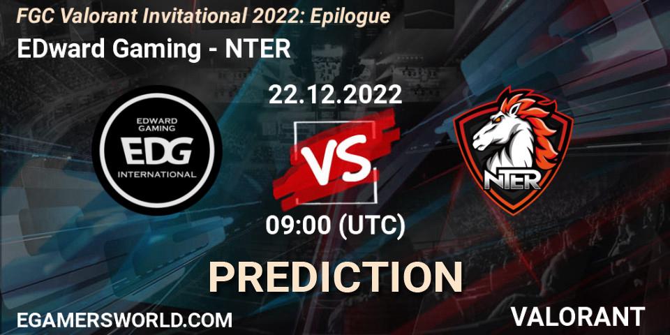 EDward Gaming vs NTER: Match Prediction. 22.12.2022 at 09:00, VALORANT, FGC Valorant Invitational 2022: Epilogue