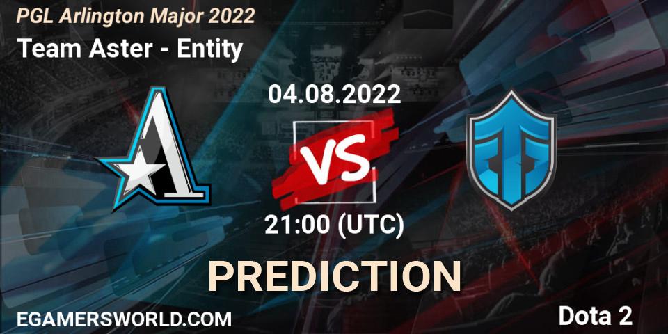 Team Aster vs Entity: Match Prediction. 04.08.2022 at 22:16, Dota 2, PGL Arlington Major 2022 - Group Stage