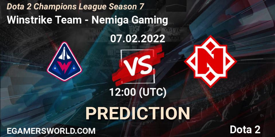 Winstrike Team vs Nemiga Gaming: Match Prediction. 07.02.22, Dota 2, Dota 2 Champions League 2022 Season 7