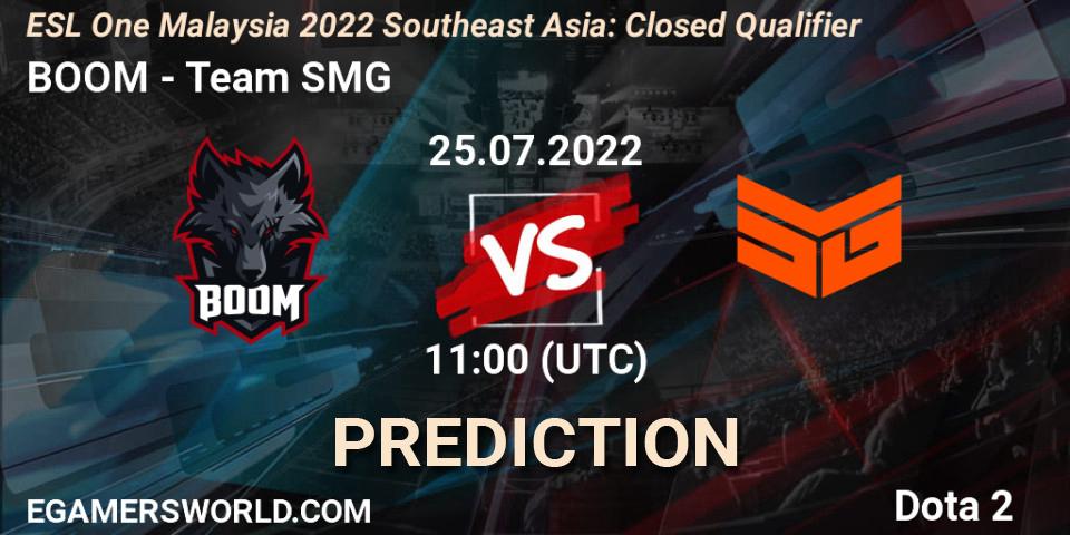 BOOM vs Team SMG: Match Prediction. 25.07.2022 at 09:02, Dota 2, ESL One Malaysia 2022 Southeast Asia: Closed Qualifier