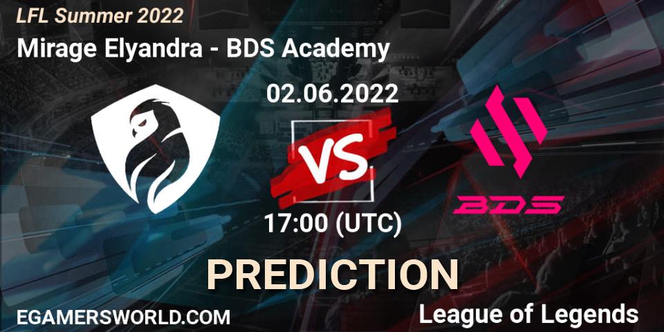 Mirage Elyandra vs BDS Academy: Match Prediction. 02.06.2022 at 17:00, LoL, LFL Summer 2022