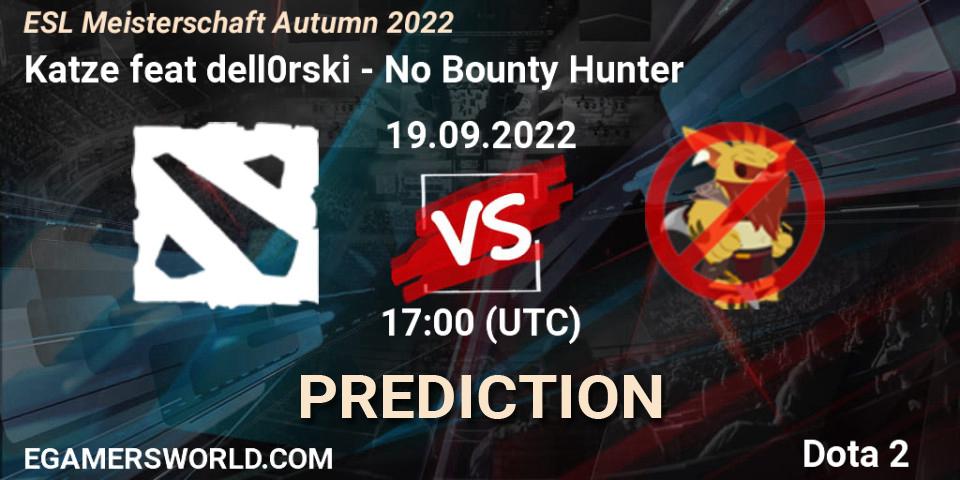 Katze feat dell0rski vs No Bounty Hunter: Match Prediction. 19.09.2022 at 17:03, Dota 2, ESL Meisterschaft Autumn 2022