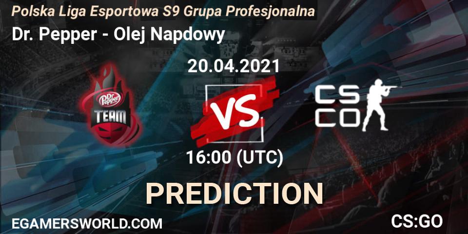 Dr. Pepper vs Olej Napędowy: Match Prediction. 20.04.2021 at 15:15, Counter-Strike (CS2), Polska Liga Esportowa S9 Grupa Profesjonalna