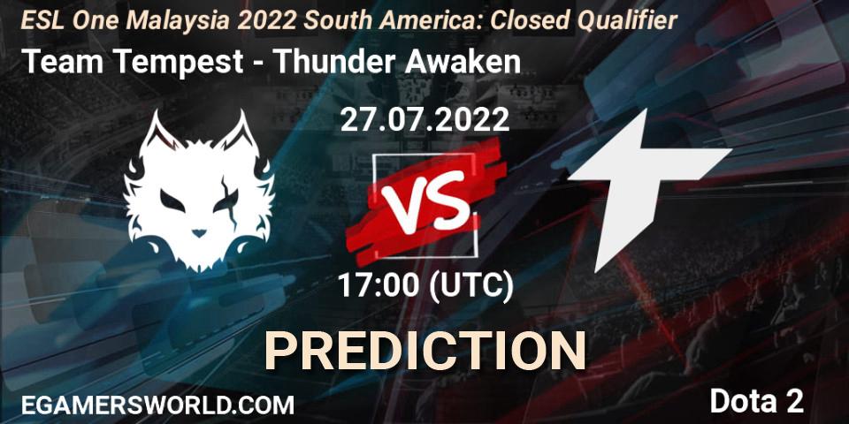Team Tempest vs Thunder Awaken: Match Prediction. 27.07.2022 at 17:04, Dota 2, ESL One Malaysia 2022 South America: Closed Qualifier