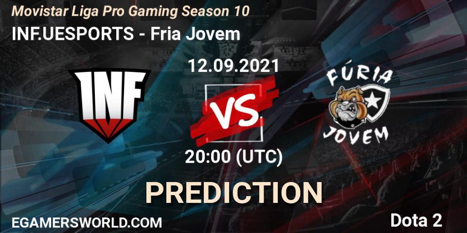 INF.UESPORTS vs Fúria Jovem: Match Prediction. 12.09.2021 at 20:30, Dota 2, Movistar Liga Pro Gaming Season 10