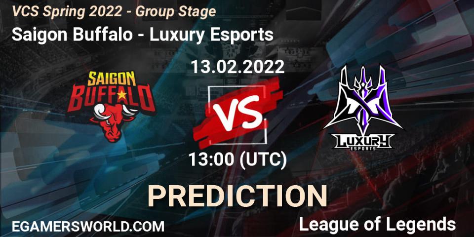 Saigon Buffalo vs Luxury Esports: Match Prediction. 13.02.2022 at 13:00, LoL, VCS Spring 2022 - Group Stage 