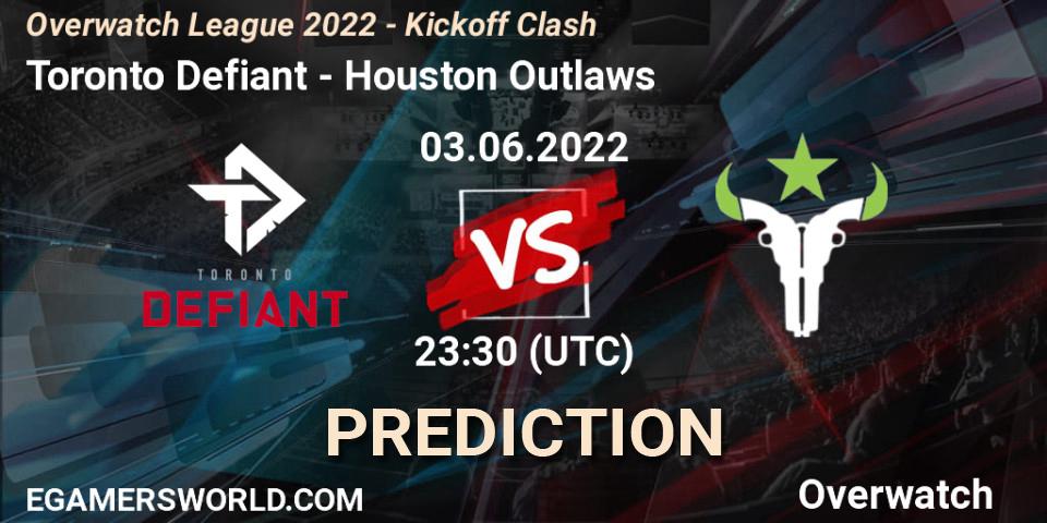 Toronto Defiant vs Houston Outlaws: Match Prediction. 04.06.2022 at 00:00, Overwatch, Overwatch League 2022 - Kickoff Clash