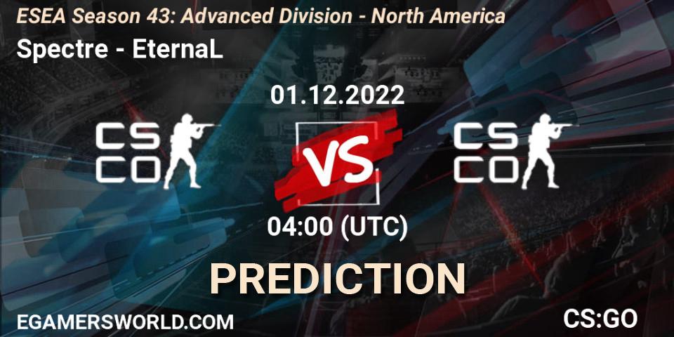 Spectre vs EternaL: Match Prediction. 01.12.22, CS2 (CS:GO), ESEA Season 43: Advanced Division - North America