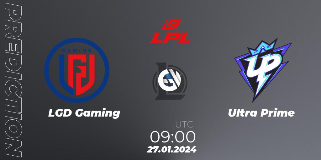 LGD Gaming vs Ultra Prime: Match Prediction. 27.01.2024 at 09:00, LoL, LPL Spring 2024 - Group Stage