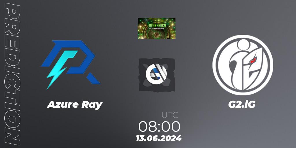 Azure Ray vs G2.iG: Match Prediction. 13.06.2024 at 08:40, Dota 2, The International 2024 - China Closed Qualifier