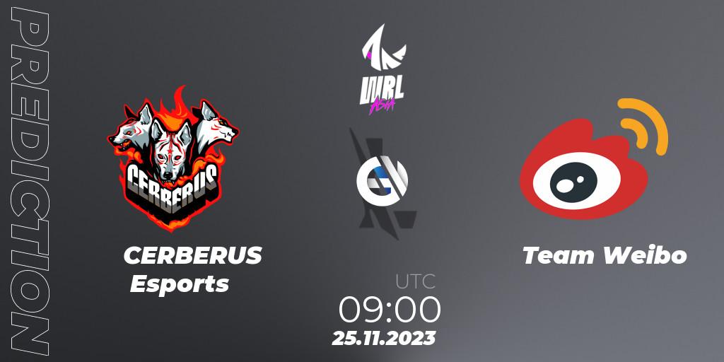 CERBERUS Esports vs Team Weibo: Match Prediction. 25.11.2023 at 09:00, Wild Rift, WRL Asia 2023 - Season 2 - Regular Season