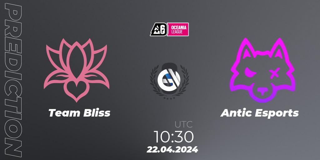 Team Bliss vs Antic Esports: Match Prediction. 22.04.24, Rainbow Six, Oceania League 2024 - Stage 1