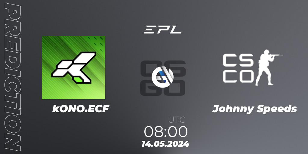 kONO.ECF vs Johnny Speeds: Match Prediction. 14.05.2024 at 08:30, Counter-Strike (CS2), European Pro League Season 17: Division 2