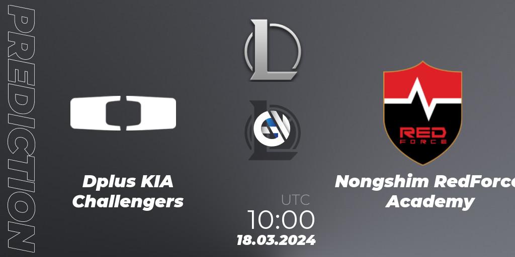 Dplus KIA Challengers vs Nongshim RedForce Academy: Match Prediction. 18.03.24, LoL, LCK Challengers League 2024 Spring - Group Stage