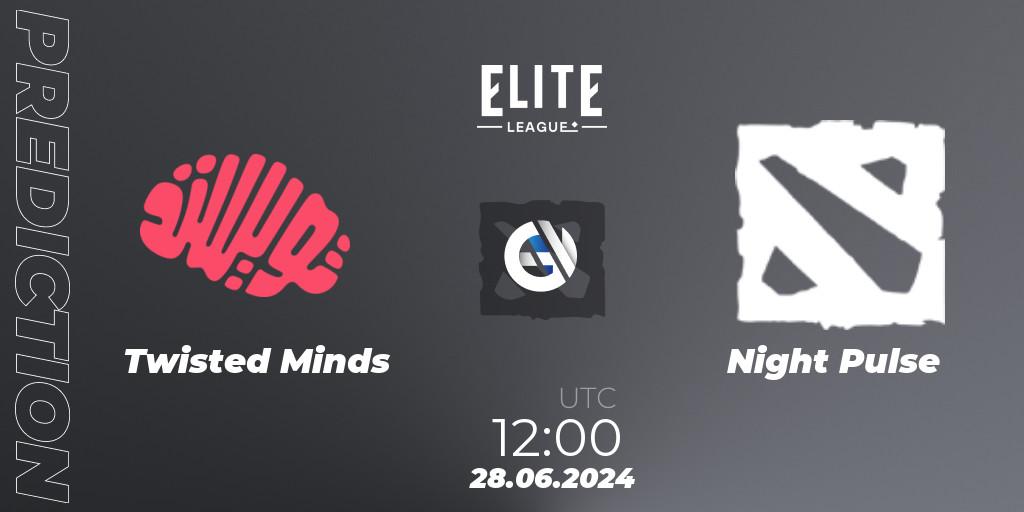 Twisted Minds vs Night Pulse: Match Prediction. 28.06.2024 at 12:00, Dota 2, Elite League Season 2: Western Europe Closed Qualifier