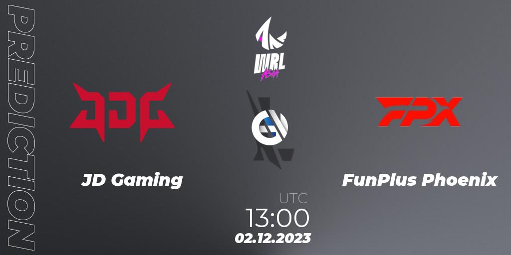 JD Gaming vs FunPlus Phoenix: Match Prediction. 02.12.2023 at 13:00, Wild Rift, WRL Asia 2023 - Season 2 - Regular Season