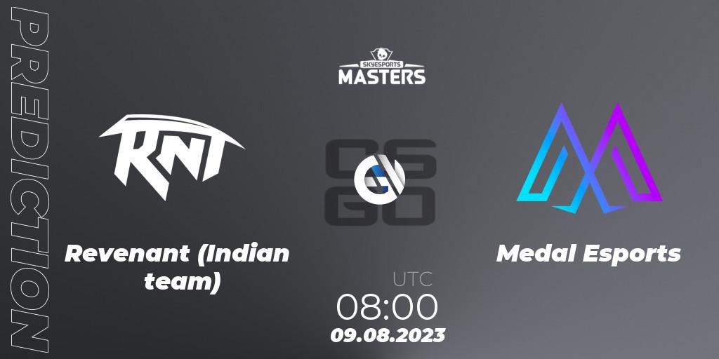 Revenant (Indian team) vs Medal Esports: Match Prediction. 09.08.2023 at 08:00, Counter-Strike (CS2), Skyesports Masters 2023: Regular Season